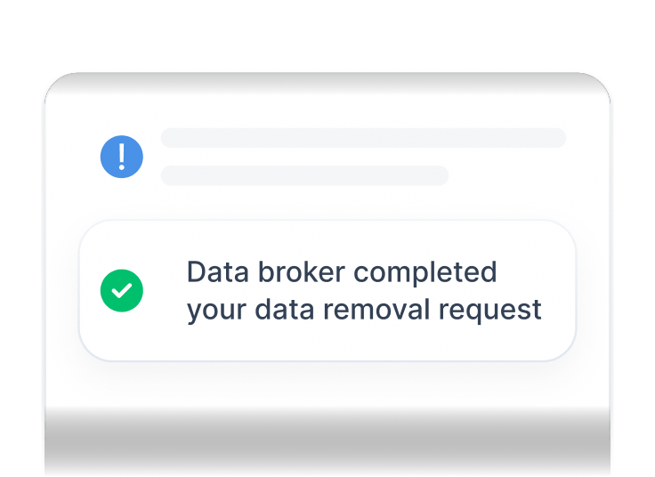 An Incogni notification that notifies the data broker has completed the user's data removal request.