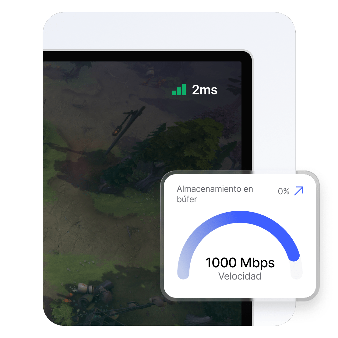 Una pantalla de juego del Dota 2 con estadísticas de velocidad de internet.