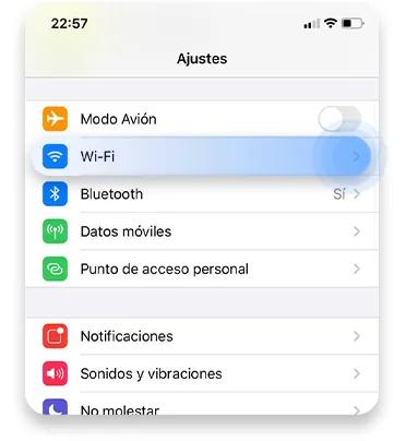 Cómo saber la dirección IP de mi router en iPhone/iPad paso 1
