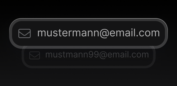 Eine E-Mail-Adresse mit einem Briefumschlag-Logo daneben.