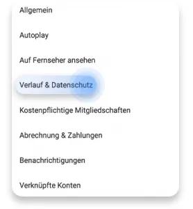 YouTube-Verlauf über die App löschen: Schritt 2