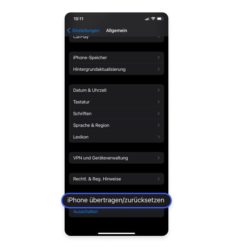 iphone gerät übertragen und zurücksetzen