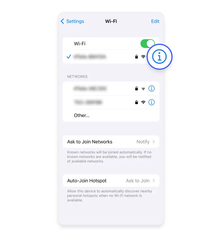 IP address iPhone 14