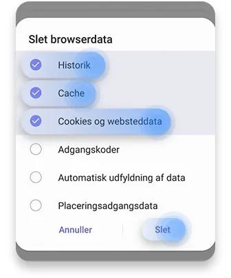 slet cookies android samsung internet