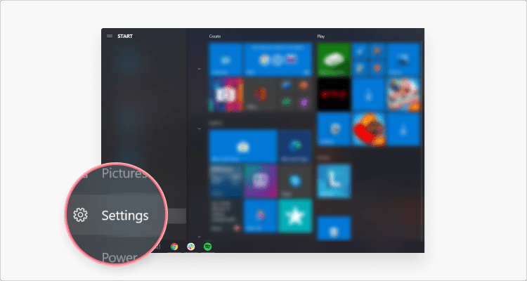 Windows Network Discovery instruction - Click on Settings
