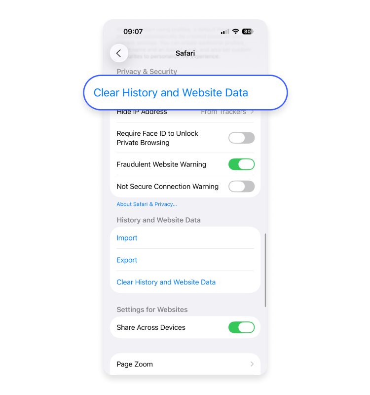 How to clear cookies in Safari on iPhone step 2