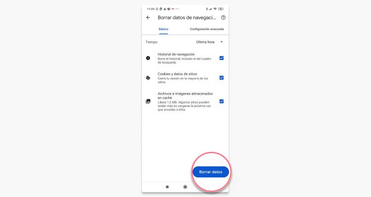 Eliminar cookies de Chrome en iOS y Android paso 4