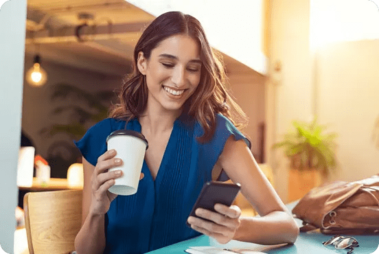 brazilian woman browsing coffee