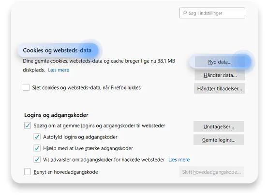 slet cookies firefox