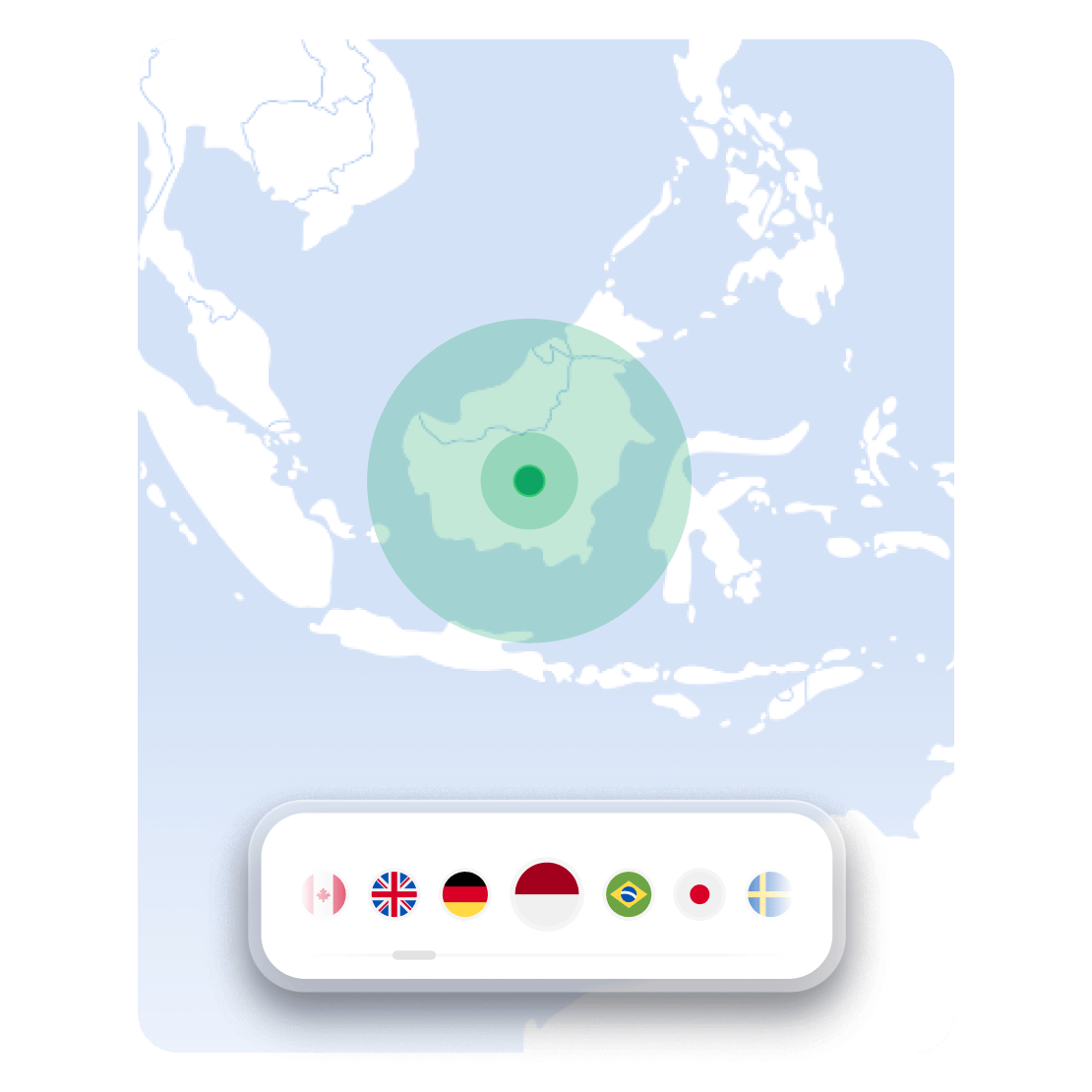 Peta NordVPN yang menampilkan lokasi server untuk mengubah lokasi virtual Anda.