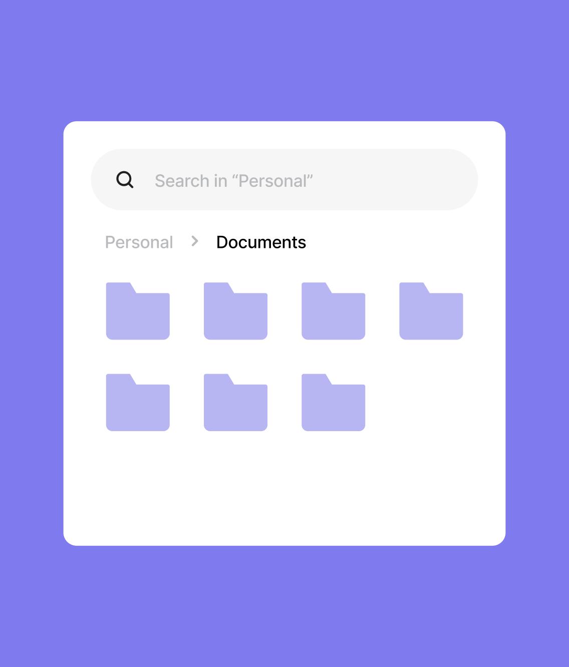 NordLocker showing folders in a personal documents library.