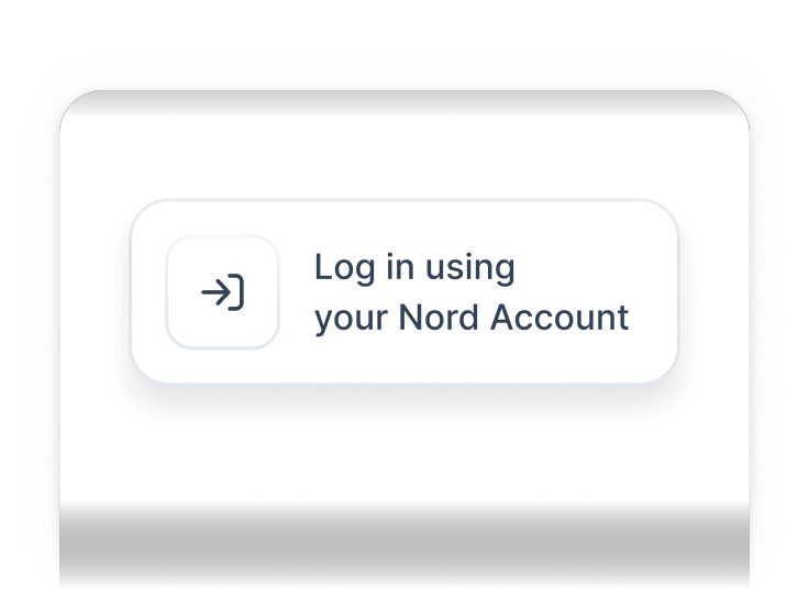 A fragment of the Coveron affiliate account setup asking users to log into their Nord Account.
