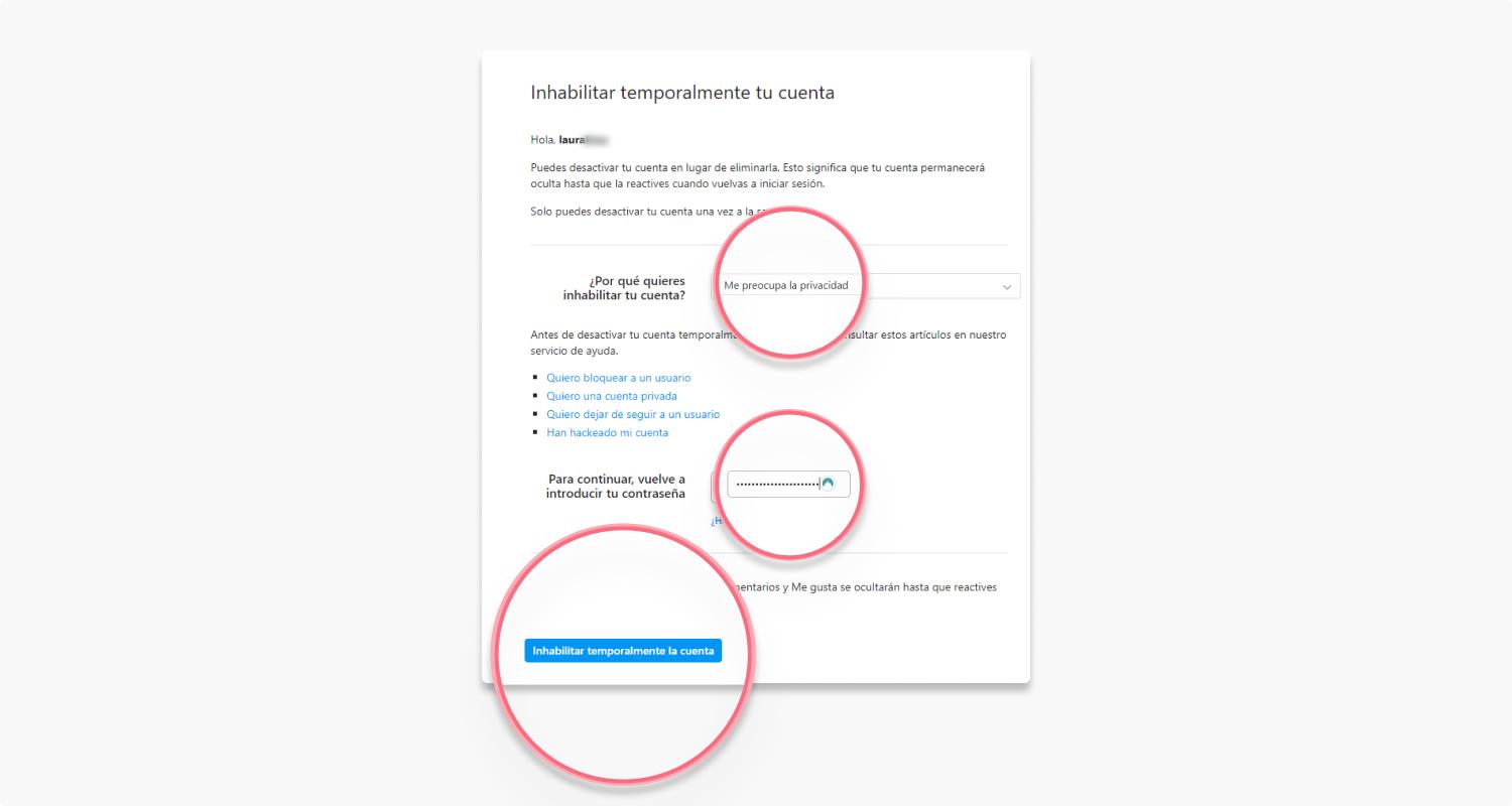 eliminar instagram: paso 3