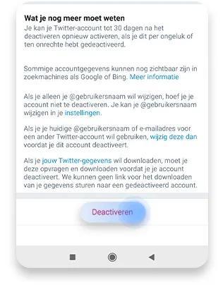 Een Twitter account verwijderen op Android stap 3