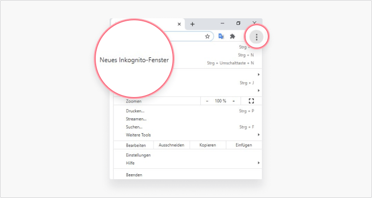 Inkognito Modus in Chrome öffnen