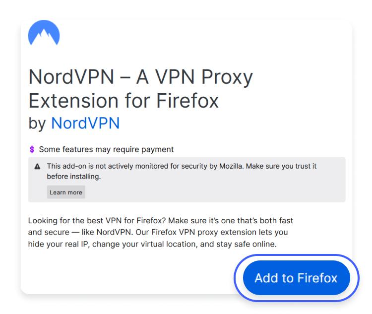 adding vpn extension to firefox: step 1