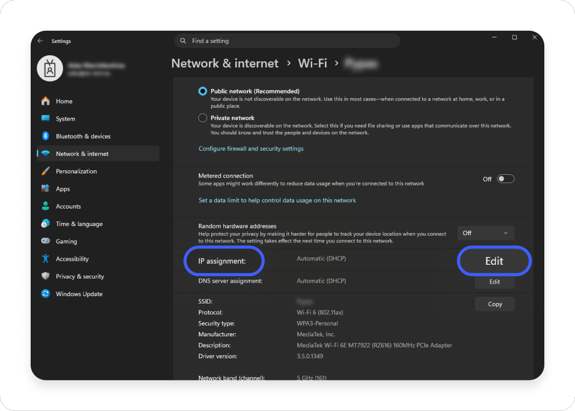 How to set a static IP on Windows: Step 4