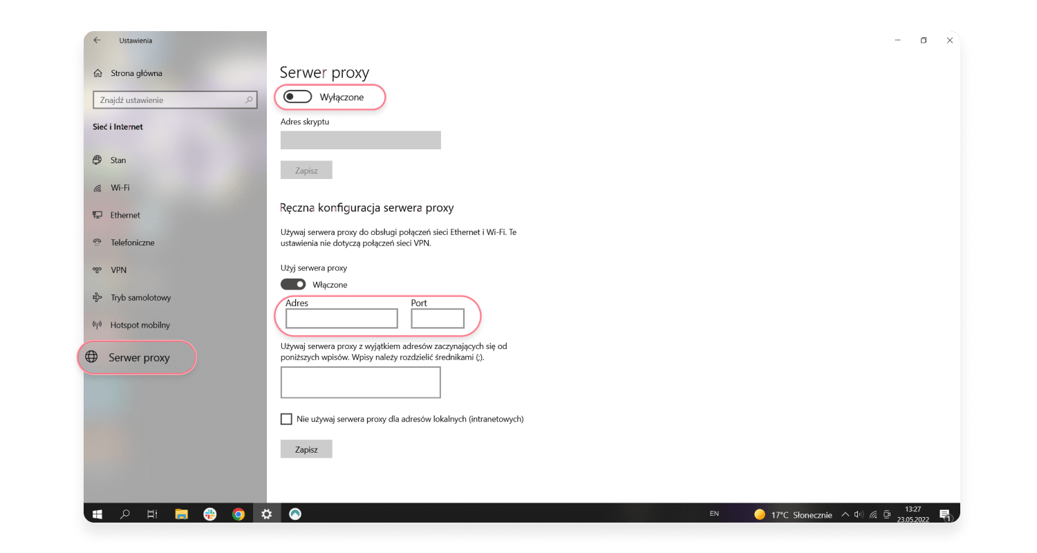 Proxy Windows