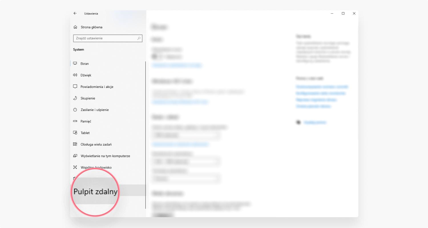 Pulpit zdalny w Windows 10 / Windows 11: krok 2