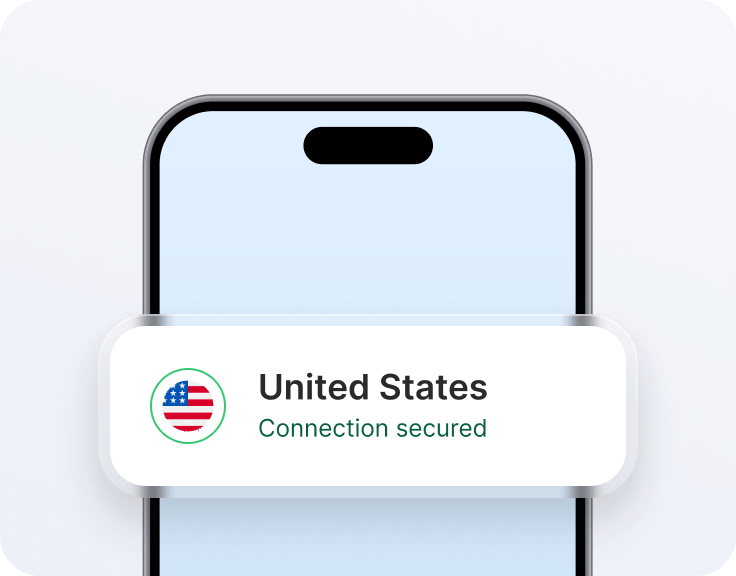A smartphone with a United States-dedicated IP address.