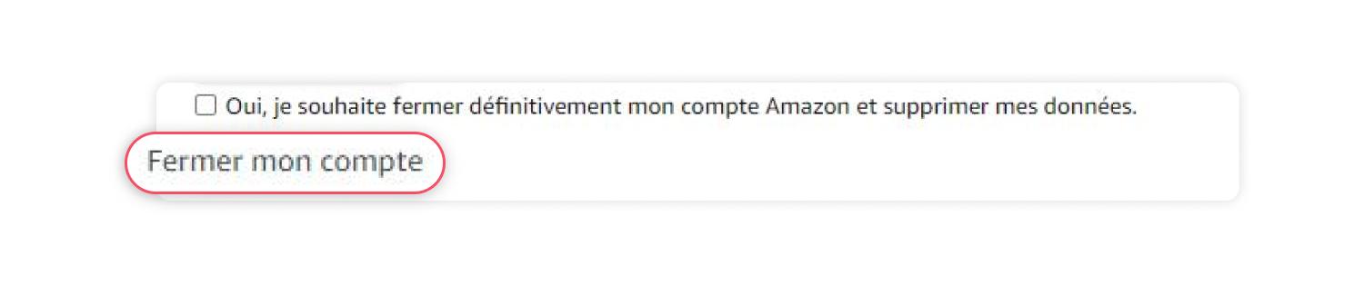 Confirmation de la fermeture du compte