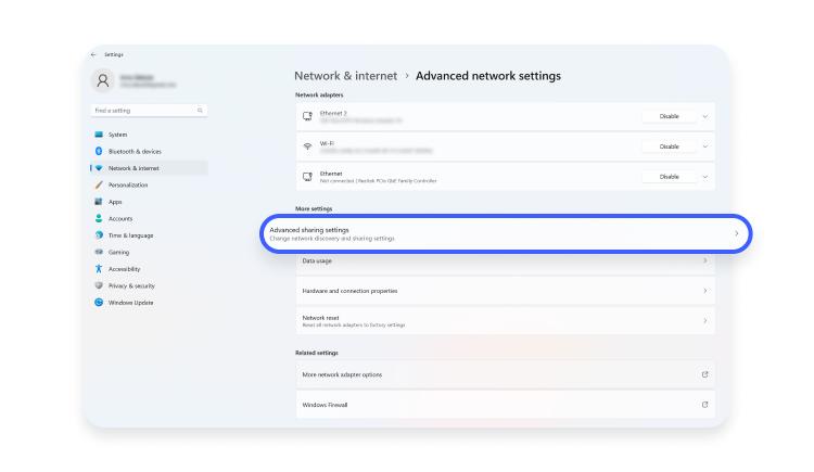 Win11 advanced sharing settings
