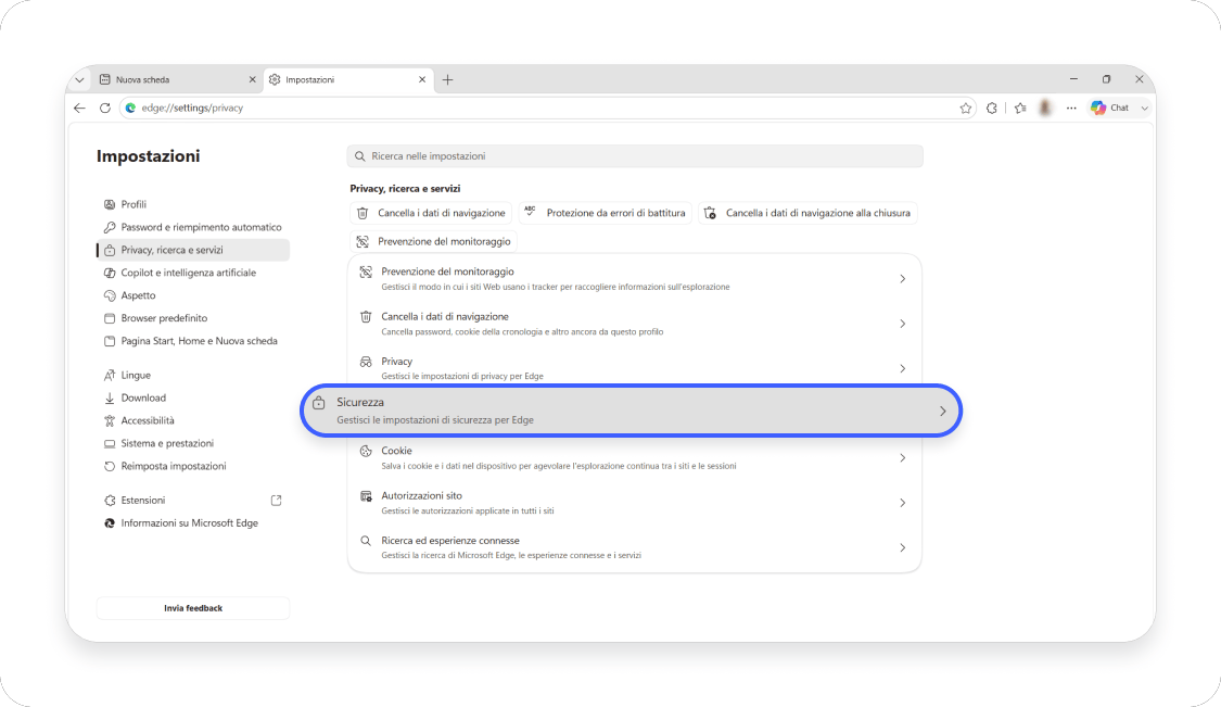 Disattivare una VPN su Microsoft Edge