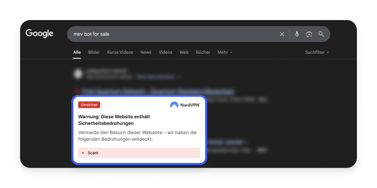 Warnung vor unsicherer Webseite