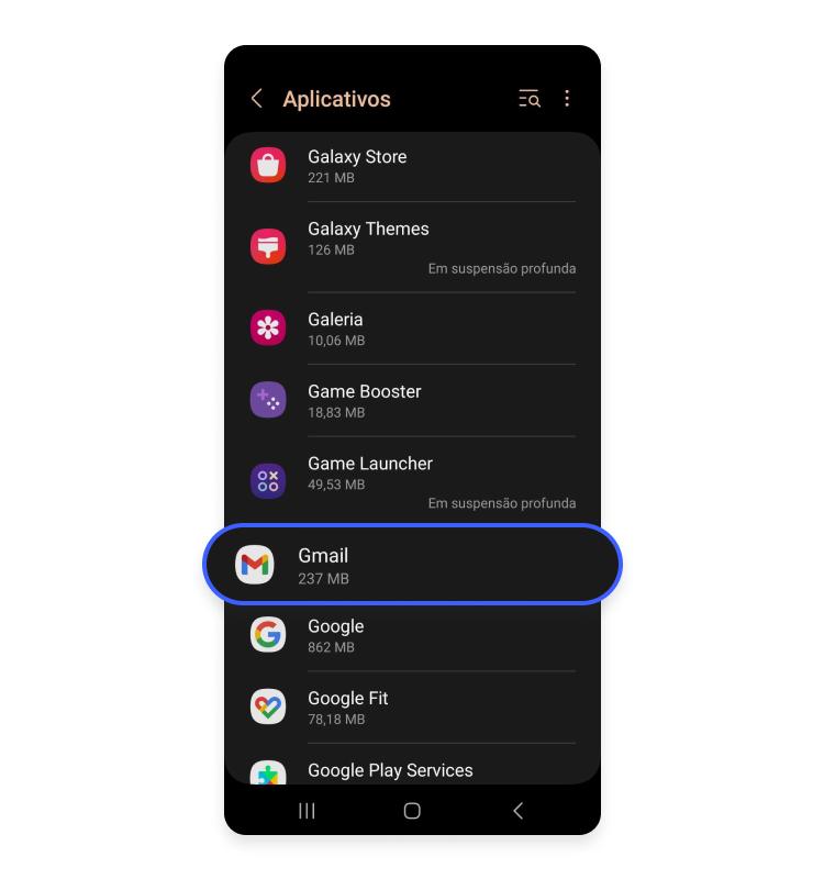 limpar cache aplicativos individuais no Android: passo nº3