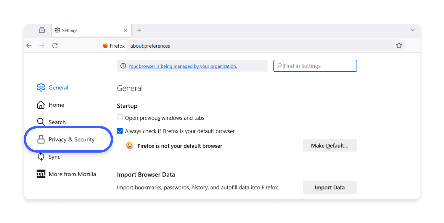 Firefox privacy and security