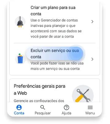 excluir gmail do android: passo nº3