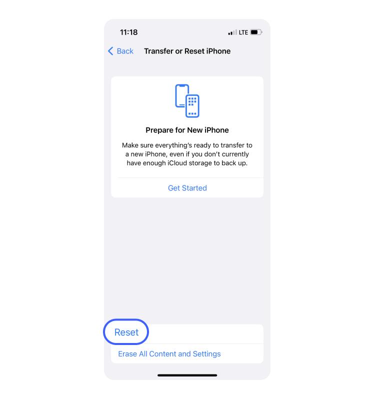 iphone reset