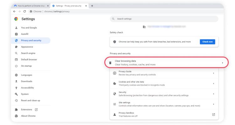 Chrome clean up: step 3