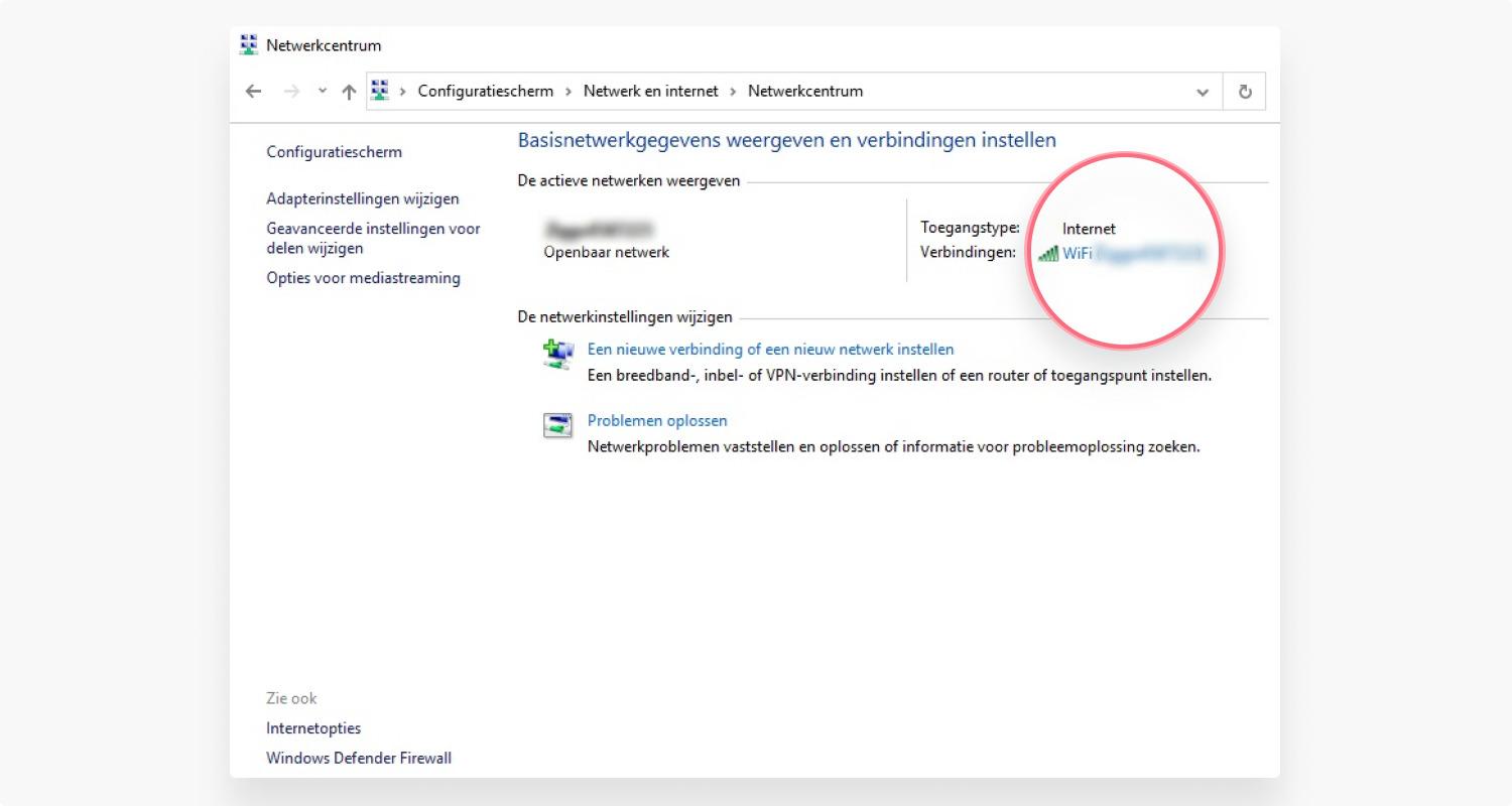 Je kunt het IP-adres van je router ook via het Control Panel vinden stap 3