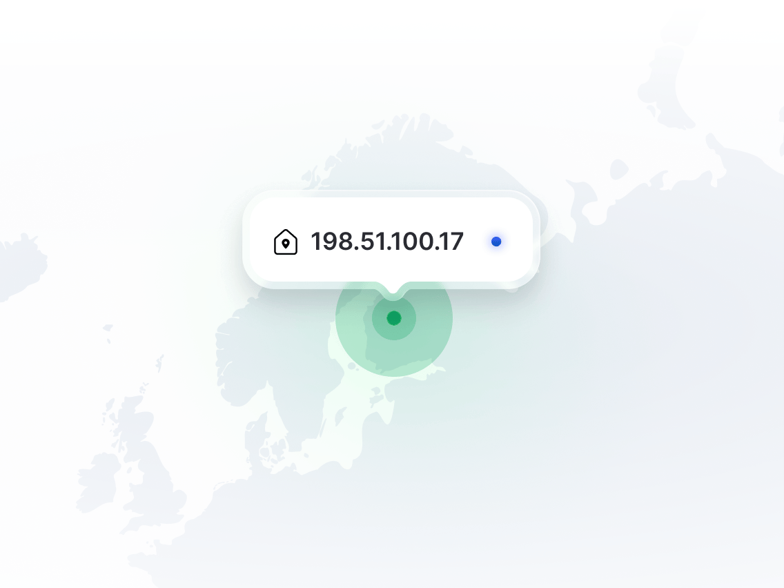 Kartta, jossa näkyy oman IP-osoitteen sijainti.