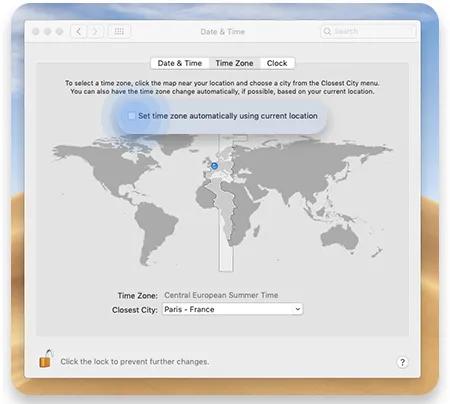 Check date and time on Mac