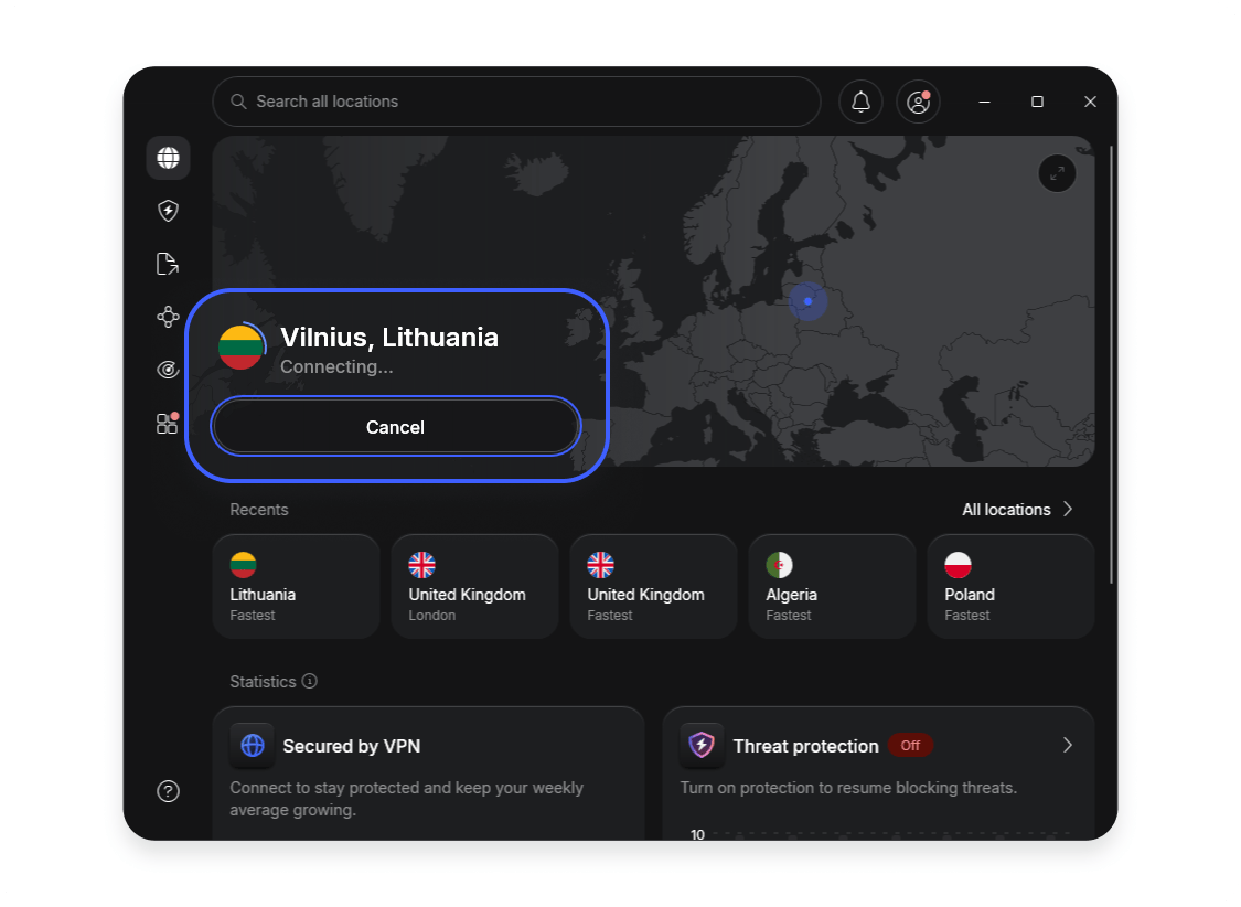 Change VPN location Windows 4