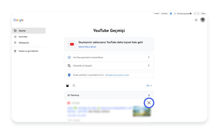 YouTube arama geçmişi silme: aşama 3