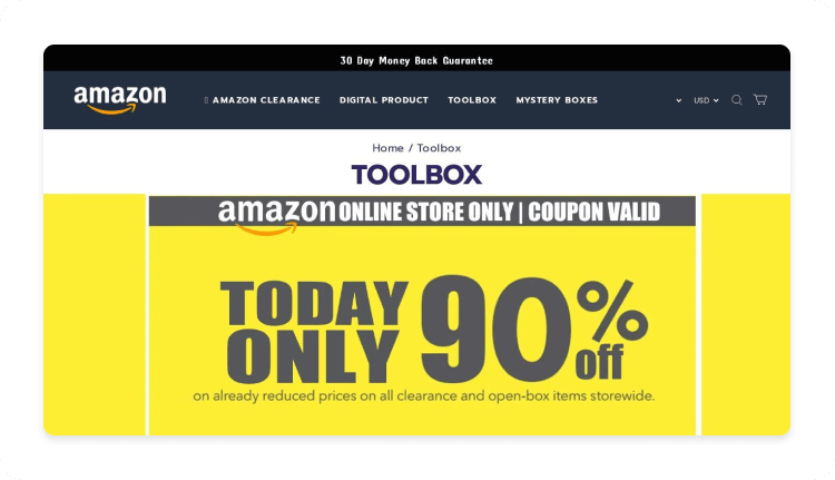 Amazon phishing coupon