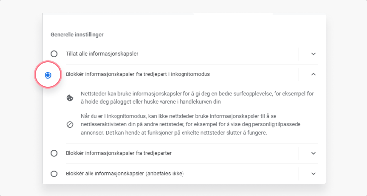 fjerne informasjonskapsler Chrome: trinn 5