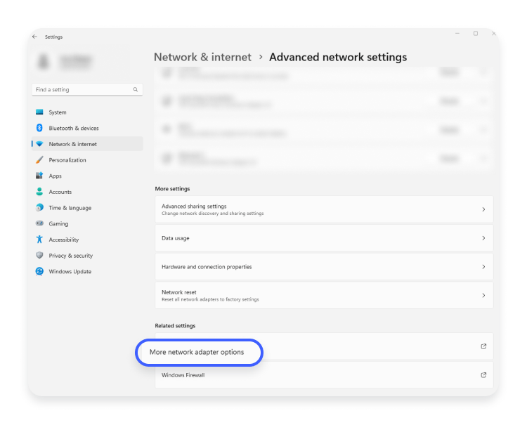 More network adapter options