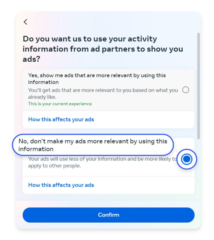 review ad preferences: step 4
