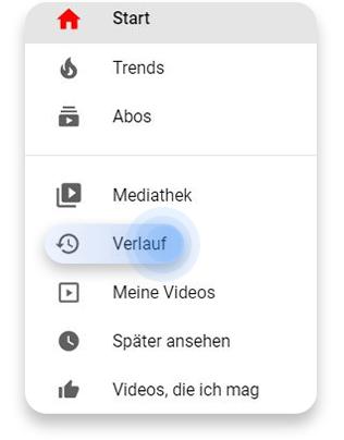 Vom Browser aus den YouTube-Suchverlauf löschen: Schritt 1