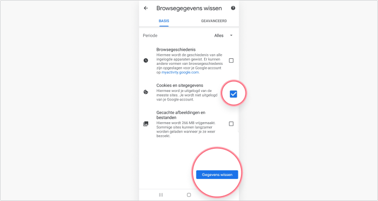 Cookies verwijderen op Android stap 5