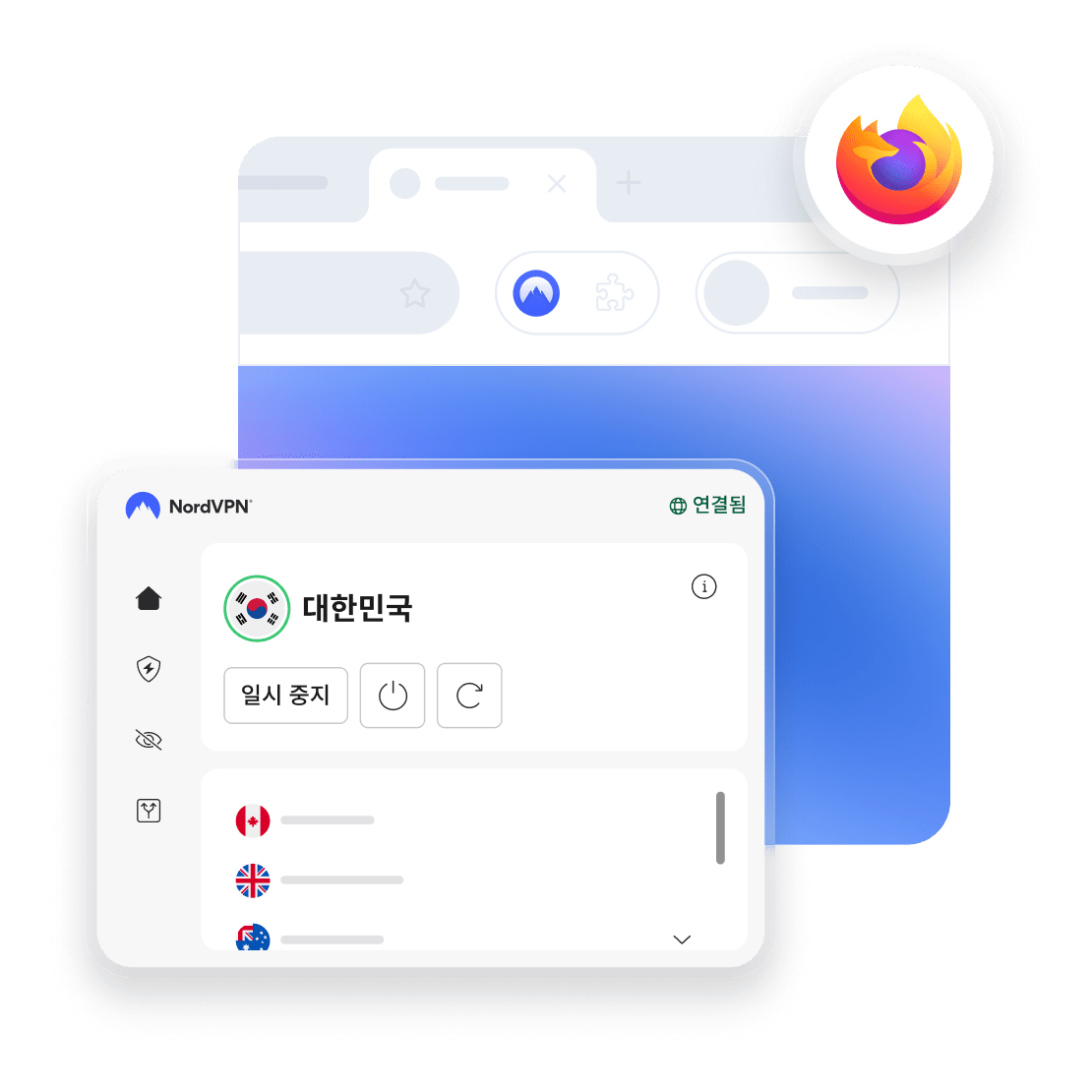 더 강화된 온라인 프라이버시를 위한 Firefox 브라우저용 VPN을 보여주는 컴퓨터 화면