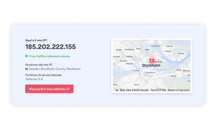Ora dovrebbe mostrare un indirizzo IP diverso e il Paese a cui hai connesso la tua VPN