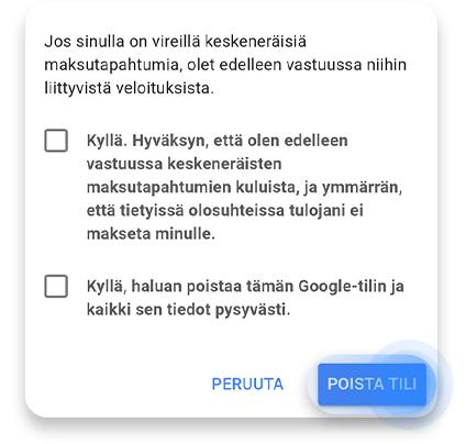 google tilin poistaminen (android): vaihe 3