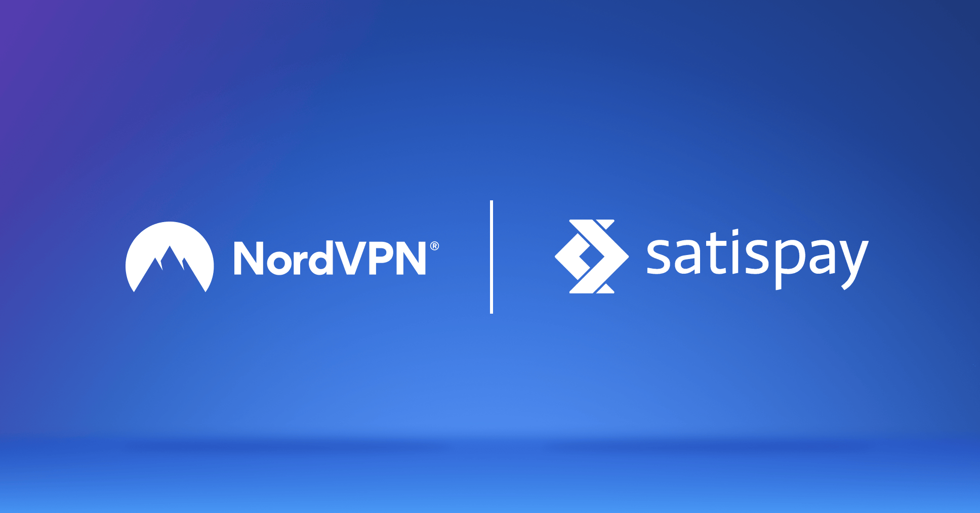 Loghi di NordVPN e Satispay che testimoniano la partnership tra i due brand