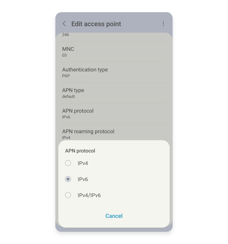 Select IPv6