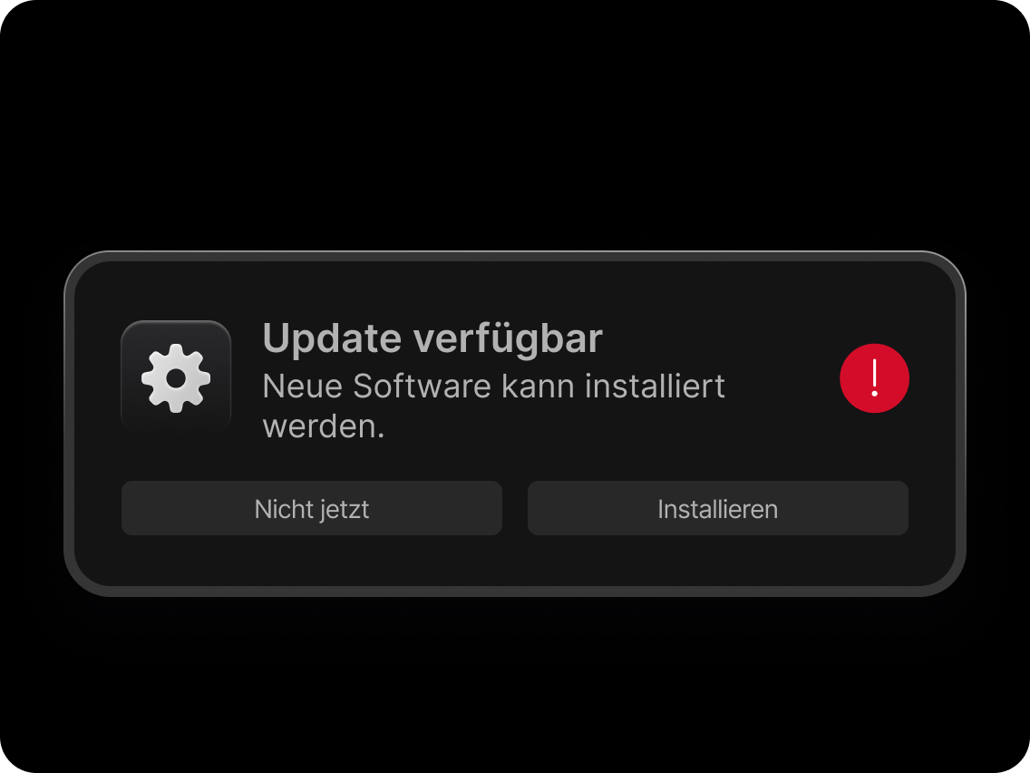 Eine Benachrichtigung auf dem Handy, die darauf hinweist, dass ein neues Software-Update verfügbar ist.